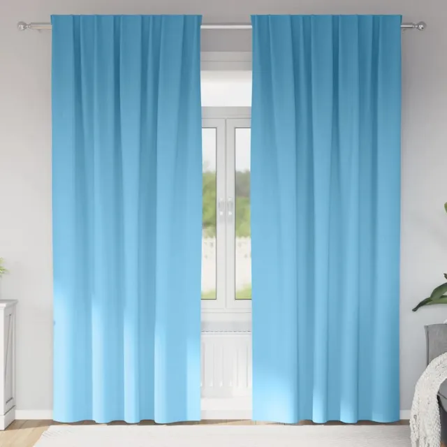 vidaXL Zwart-out Gordijnen met Ringen 2 st Lichtblauw 260 x 140 cm