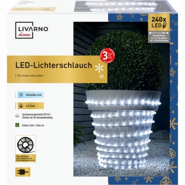 livarno Home LED-lichtslang - Met 240 LED's - Koudwit - 10 Meter - Indoor & Outdoor - Met Remote - Met Afstandsbediening