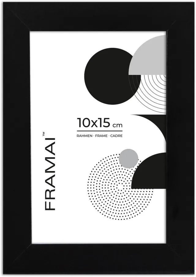 FRAMAI Zwarte Fotolijst 10x15 cm - MDF met Plexiglas