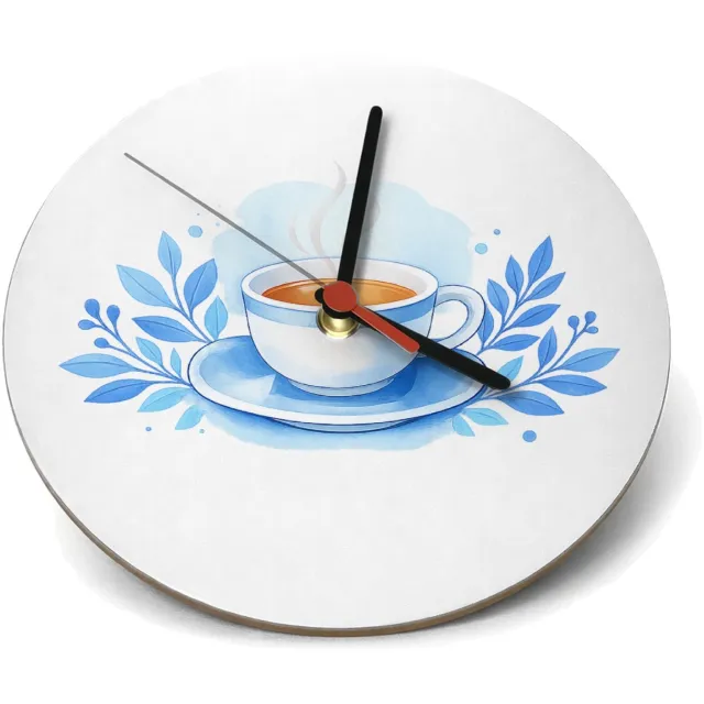 Mr Cadeautjes Klok rond Ø 19 - design Een vrolijk dankbaar cadeau-ontwerp met een warm seizoensgev | cadeau Wit