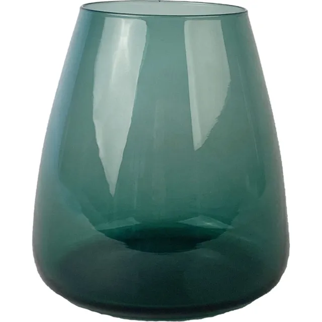 XLBoom DIM vaas Small Groen – 15×15×16,5cm - Mondgeblazen glazen vaas in kleur – Vaatwasbestendige vaas, design voor in huis – Artistieke woondecoratie van glas