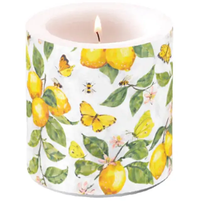 Ambiente Kaars - Small - Fresh Lemon - 35 branduren wit