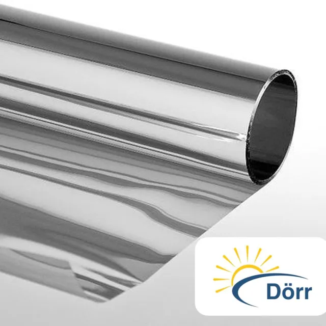 Dörr raamfolie - zelfklevend - zonwerend - spiegel effect - 50x200cm Transparant | Zilver
