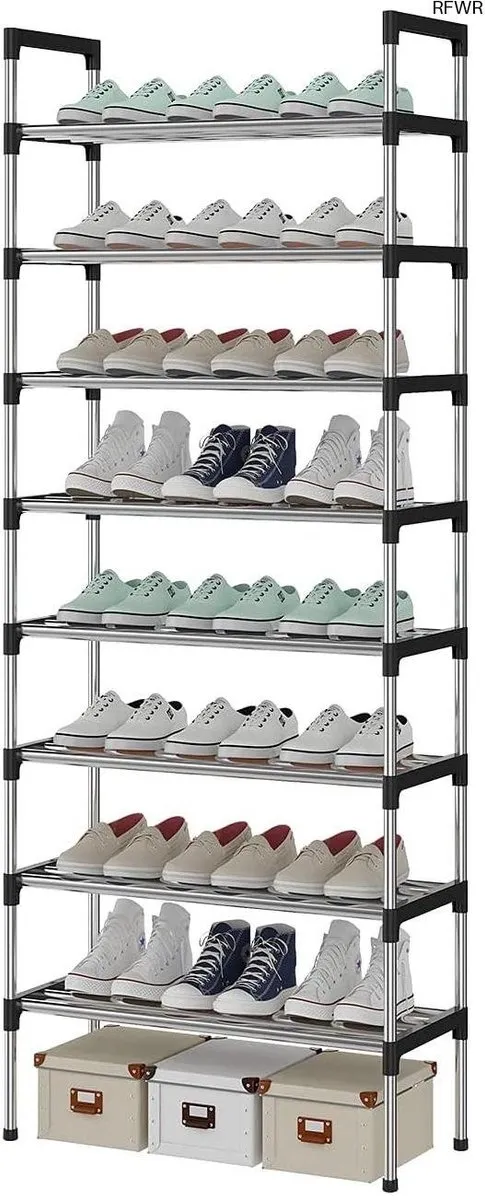 RFWR Extra Stevig Schoenenrek met 8 Niveaus voor 16-24 Paar Schoenen - Perfect voor Gang en Woonkamer