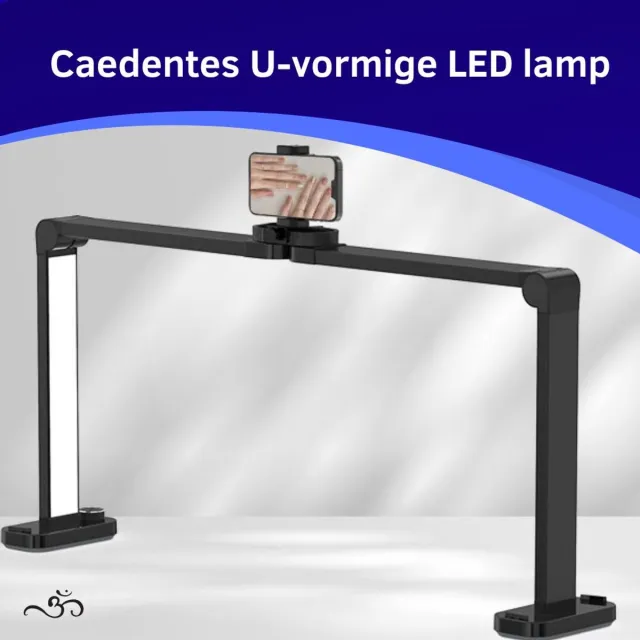 Caedentes Vouwbare U-vormige LED Lamp – Manicure Lamp – Dimbaar 3000K-6000K – Tafellamp – Beauty – Salon – Make-up Werklamp Zwart