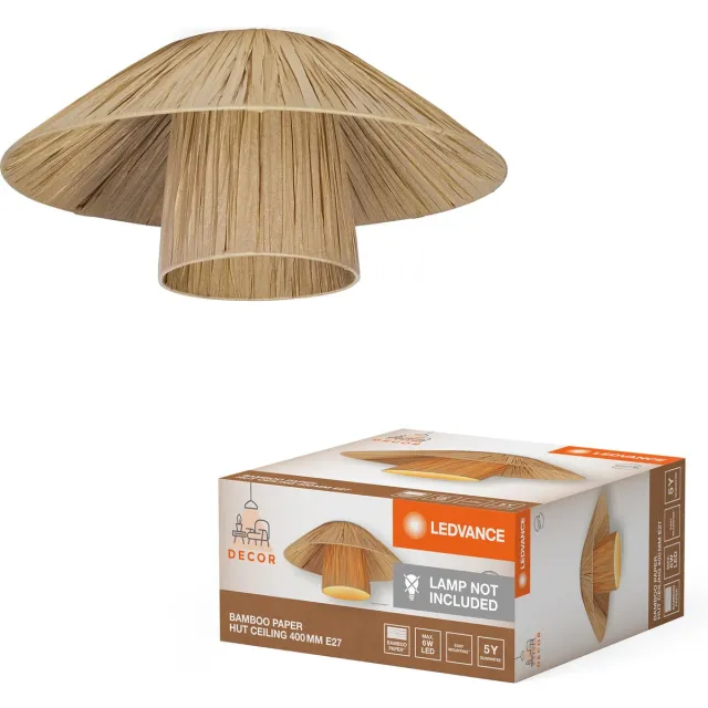 LEDVANCE Decor Bamboo Paper Hut Plafondlamp 400 E27 Bruin