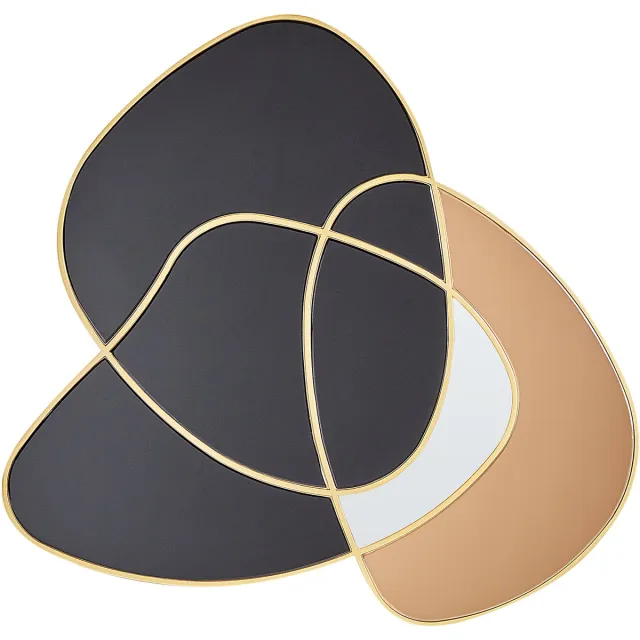 Beliani TAILLY - Wandspiegel - Goud/Zwart - 99 x 89 cm - Glas