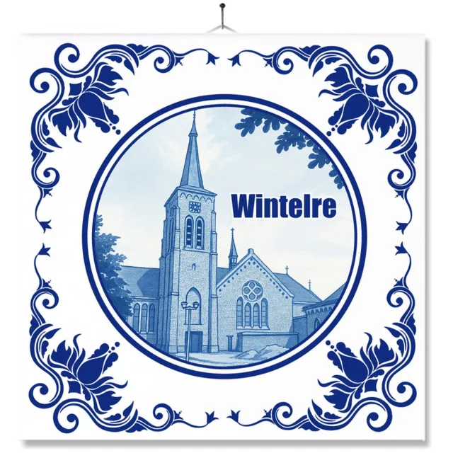 MC Living Tegel Met Opdruk | Wintelre | Delft Blauw | Cadeau | Inclusief Geschenkdoos | Standaard | Ophangsysteem Multi-Color