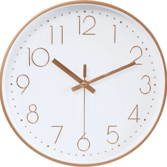 LW collection keukenklok Nova - Wandklok 30cm - Kleine klok Rosegoud wit