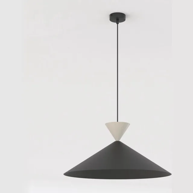 Emibig RALF 1L BL MOKKA - Scandinavische hanglamp voor elke ruimte Zwartachtig, Beige