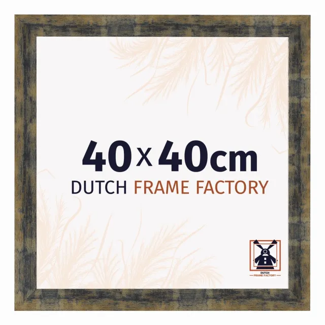 Dutch Frame Factory Fotolijst 40x40 cm - MDF - Blauw Goud Gemeleerd - Praag
