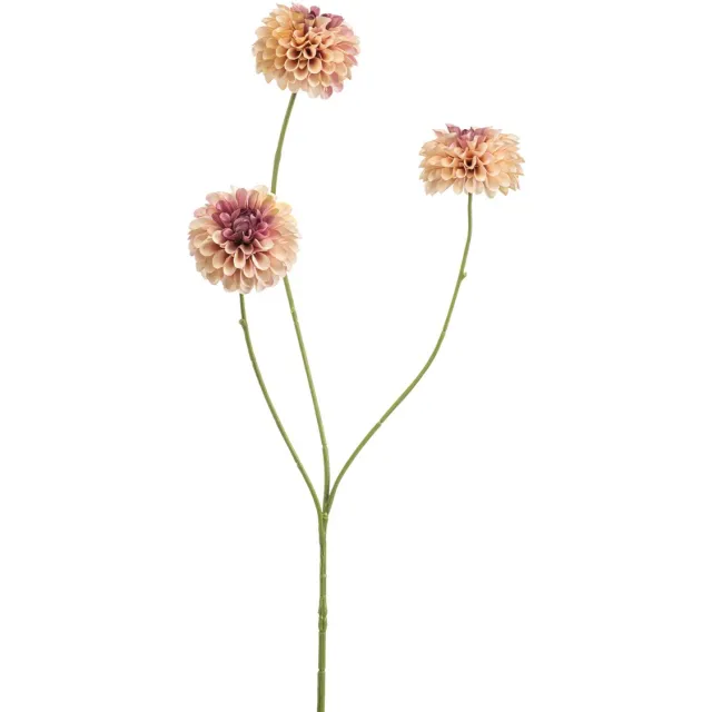 Emerald Kunstbloem Dahlia pompom mini 68cm peach - Kunstplant voor binnen