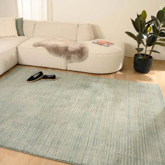 Tapeso Vloerkleed strepen - Fancy Lines mintgroen 120x170