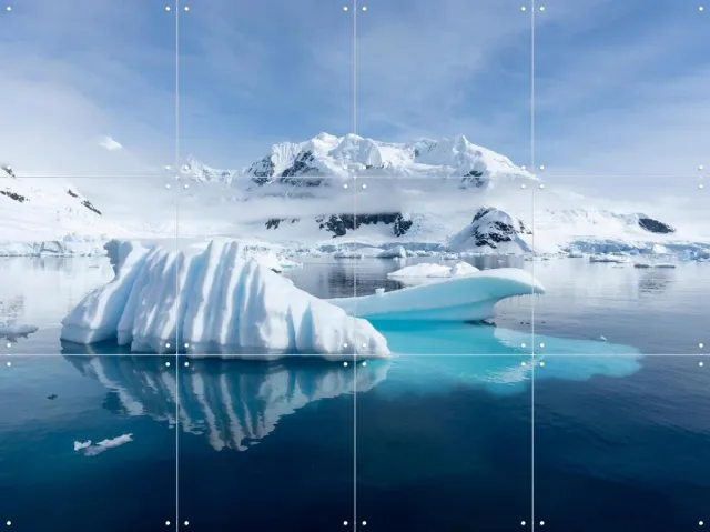 IXXI Icy waters around Paradise Bay, Antarctica, Jan Becke - 80 x 60 cm - Grote wanddecoratie en posters - Fotografie, Naturalisme, Slaapkamer Wit