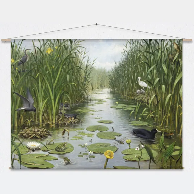 wallchart unlimited Wandkleed Naardermeer van M.A. Koekkoek - L: Landscape 135 x 95 cm groen