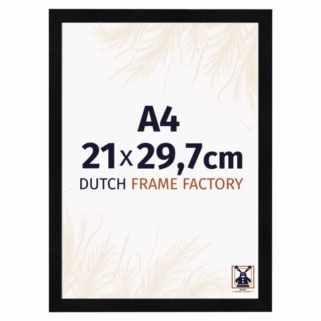 Dutch Frame Factory Fotolijst A4 21x29,7 cm - MDF - Zwart Hoogglans - Praag