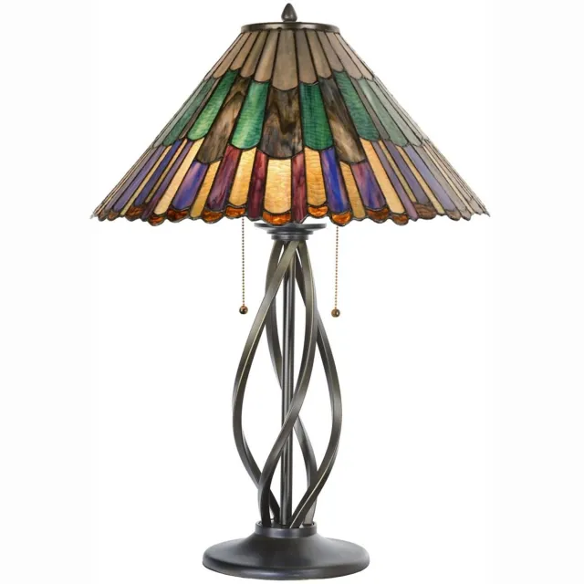 Coloured by Art Tiffany Tafellamp Salsa Styled Flower - Art Deco Trade Multicolour