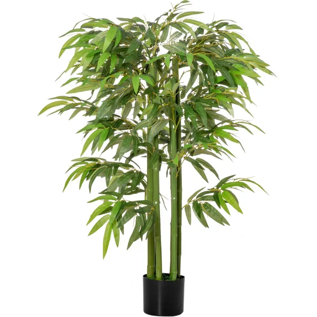 Homona Kunstbamboe - Met 780 bladeren en pot - 140 cm hoog - Groen