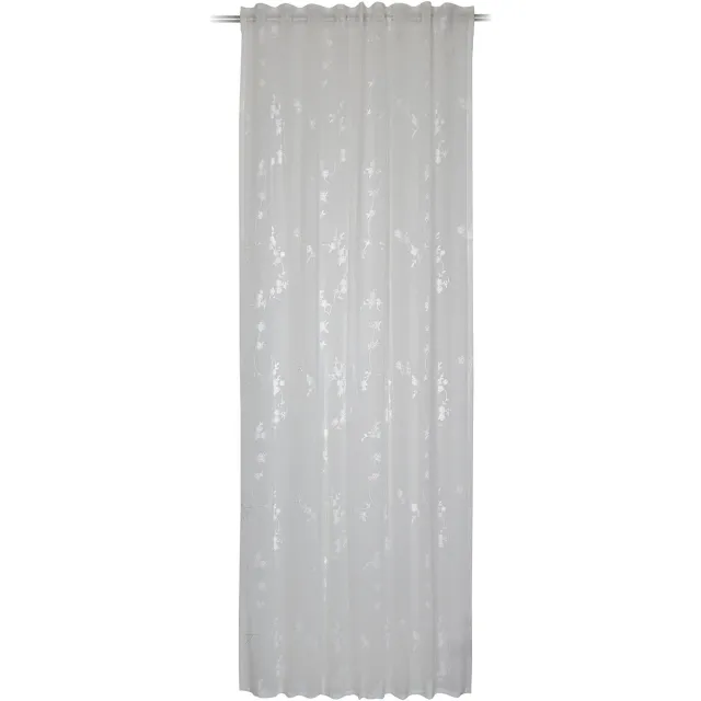 Elbersdrucke Gordijn met lussen Malea 255x140 cm wit transparant Weiß