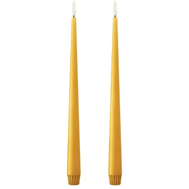 Ester & Erik Led Taper kaars 30cm mango set van 2 geel