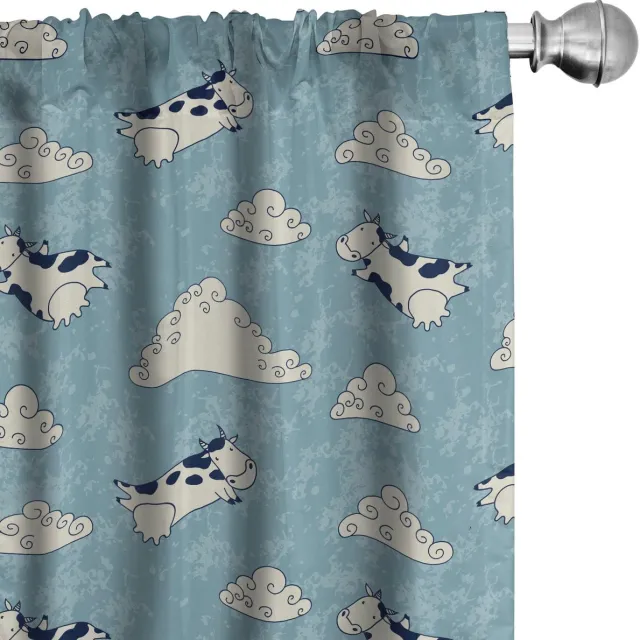 ABAKUHAUS Kleutergordijnen – 2x75x175 cm – Mikrofaser – Halve verduistering Blauw