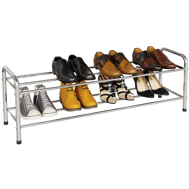 Duraxl Schoenenrek - 2 niveaus - RVS - 80 x 26 x 33,5 cm Zilver