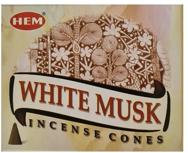 HEM Wierook kegels - HEM - 1 doosje van 10 stuks. ( White musk )