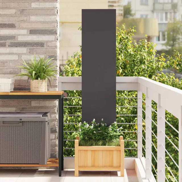 vidaXL Tuin Privacy Screen Zwart 32 x 140 cm Koudgewalst staal