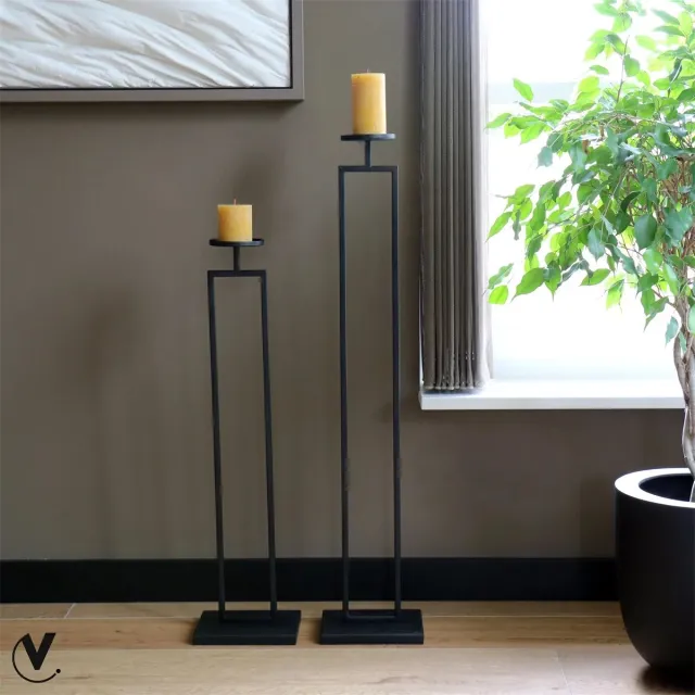 Vase The World Kandelaar Concordia | mat zwart | L20 x B15 x H80 cm