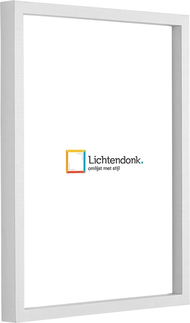 Lichtendonk Fotolijst - Strak Wit - 3 cm hoog profiel - Fotomaat 25x38 - Helder glas - Art.nr. 10106421925382