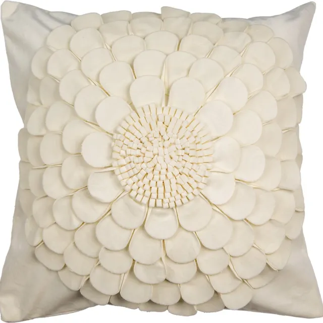 Clayre & Eef Kussenhoes 45x45 cm Beige Polyester Bloem