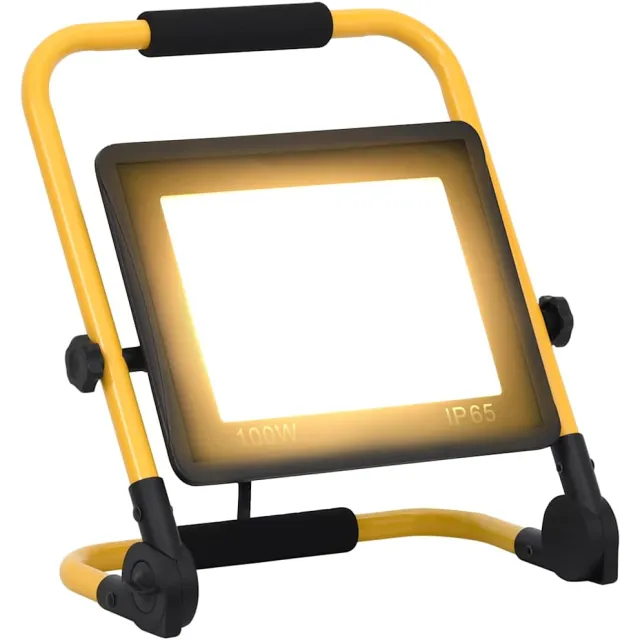 vidaXL Spotlight met handvat LED 100 W warmwit Zwart