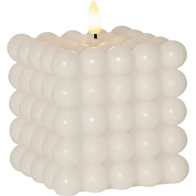 Star Trading kaars vlam punt, bubble kaars, wit, LED, timer, warm wit, 12,5 cm