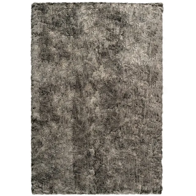 Padiro pluizig hoogpolig vloerkleed 160 x 230 cm - groen - modern effen ontwerp - voor vloerverwarming - van modacryl, polyester en katoen
