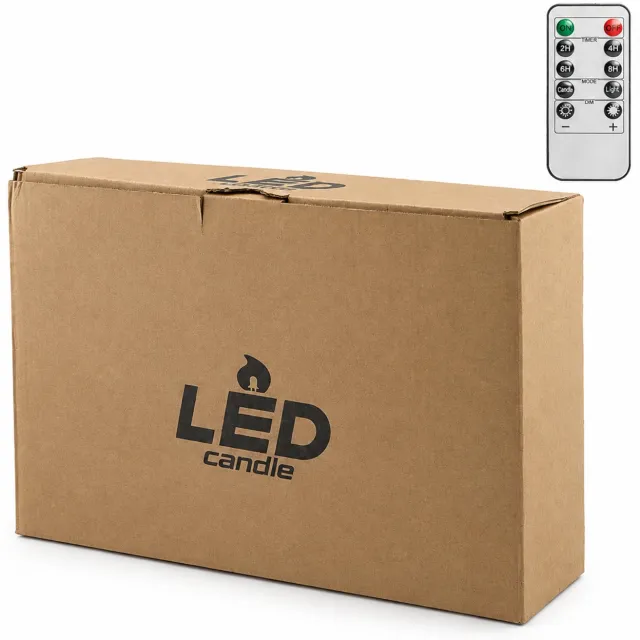 SWGOTA led kaarsen, set van 5 met schuine bovenrand, glad oppervlak en kogelvormige lichtkop, met afstandsbediening, in doos, zonder batterijen Ivoor