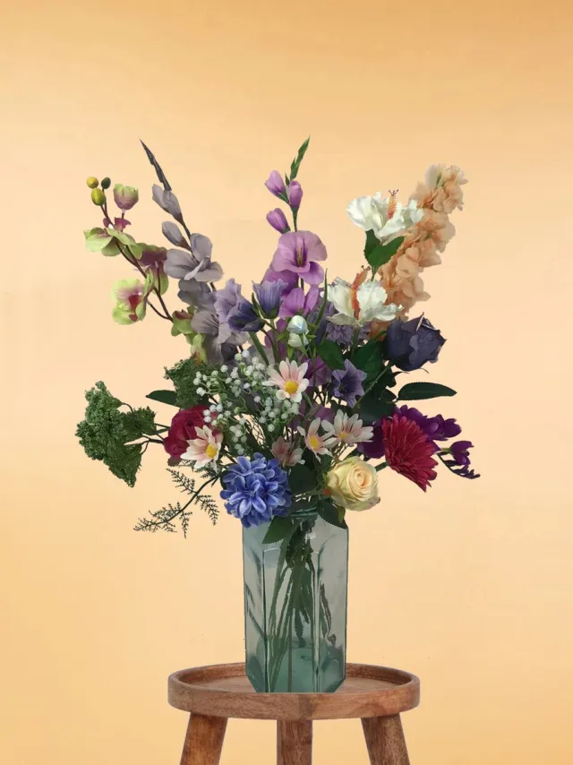 The Bloomistic Company The Bloomistic® – Zijden Boeket – 60-70 cm hoog – Kunstbloemen – 18 stelen – moederdag – nepbloemen – housewarming cadeau – decoratie – decoratie woonkamer Annabelle