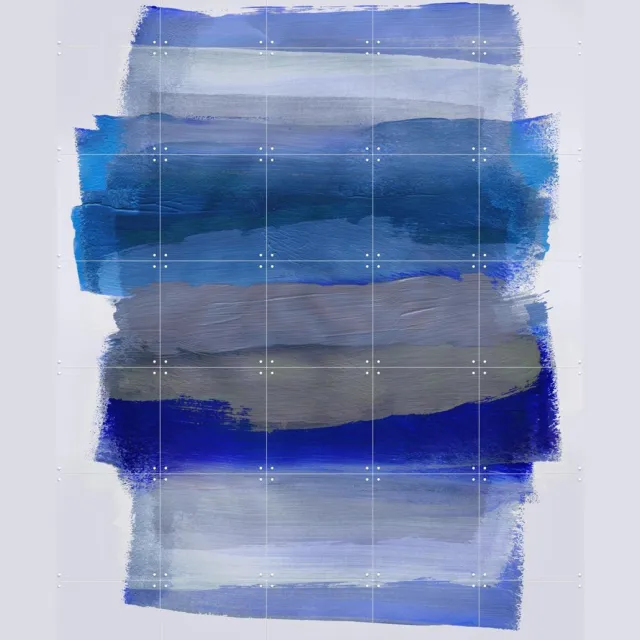 IXXI Abstract Brush Strokes 45Y, Mareike Böhmer - 100 x 140 cm - Grote wanddecoratie en posters - Abstract, Grafisch Ontwerp, Illustraties Blauw