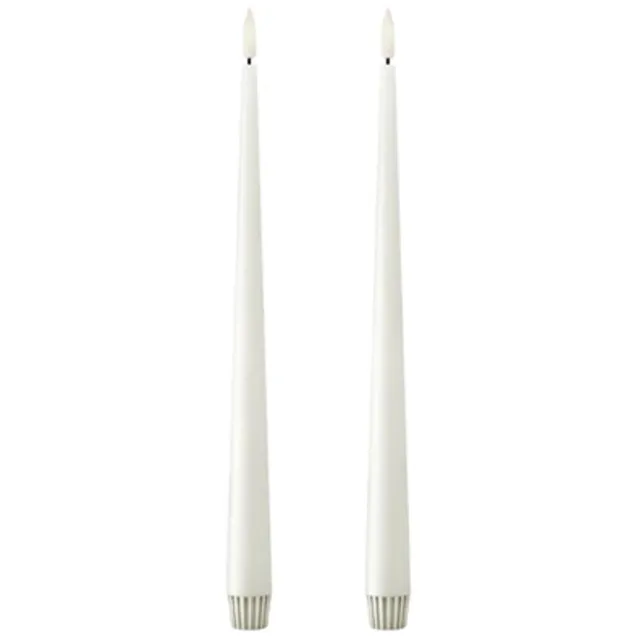 Ester & Erik Led Taper kaars 30cm silky set van 2 wit