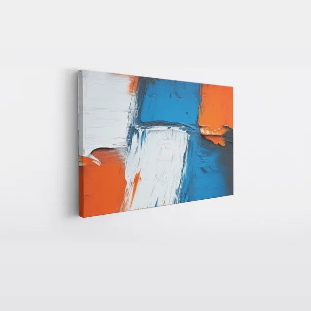 Saammp Canvas Schilderij - Kleurrijk Geblokt - Abstract - 40x30 - Foto op canvas - Wanddecoratie - Muurdecoratie Woonkamer - Kantoor Decoratie Multicolor