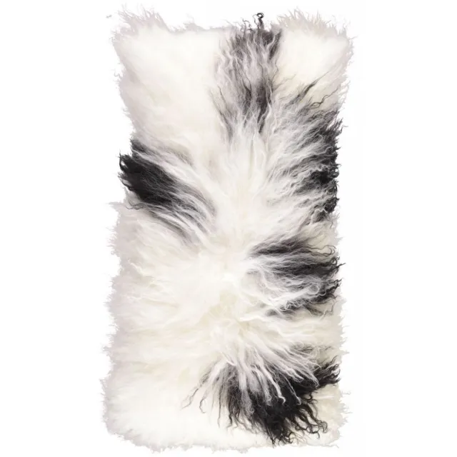 Sheepskin House Curly Kussen - 28x56 cm White/Black/Mix