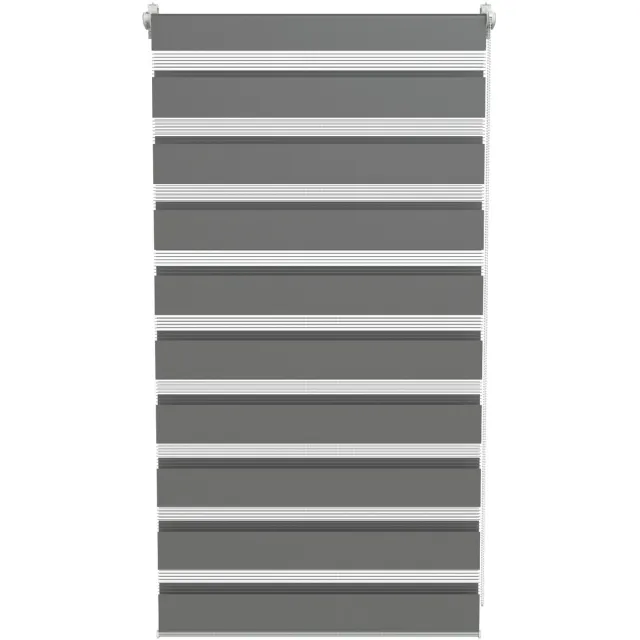 Aufun zebra rolgordijn – montage zonder boren – 70 x 120 cm – klemrolgordijn – zonwerend – met kettinglift – voor deuren en ramen – grijs