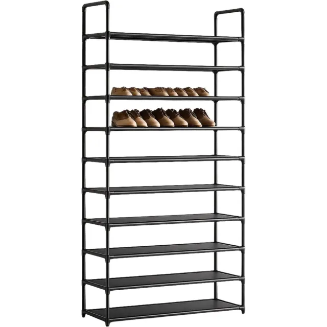 Lomera Schoenenrek 10 Lagen - Schoenen Opbergsysteem - Zwart Schoenenrek - Metalen Frame Schoenenrek - Eenvoudig Te Monteren - Ruimtebesparend Schoenenrek - Groot Schoenenrek - Schoenenrek Hoog - Schoenenrek Voor 50 Paar nvt