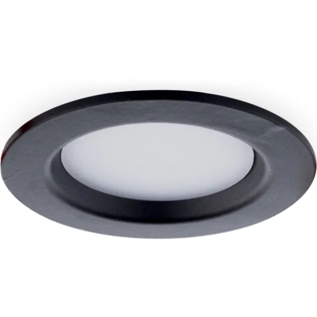 Groenovatie LED Paneel Plafondlamp 9W - Rond - ⌀ 12 cm - Warm Wit - Inbouw - Zwart