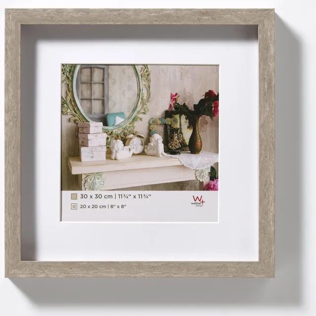 Walther Stockholm - 3D MDF Houten lijst - Fotoformaat 30x30 cm - Grijs