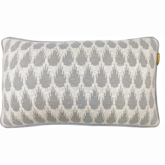 Malagoon Botanic mini knitted cushion light grey Grijs, Offwhite
