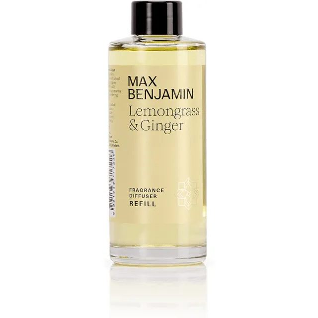Max Benjamin Navulling voor Geurstokjes 150ml - Lemongrass & Ginger grijs