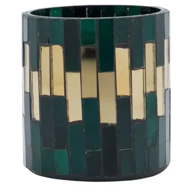 House Doctor Theelichthouder Shine groen glasmozaïek 8cm [gid://shopify/Metaobject/303100625231]