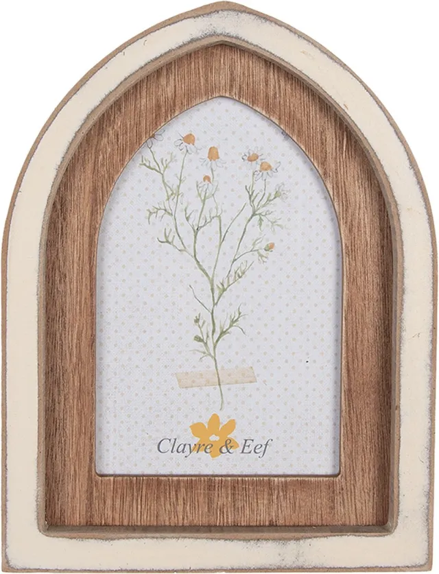 Clayre & Eef Fotolijst 10x15 cm Bruin Beige MDF