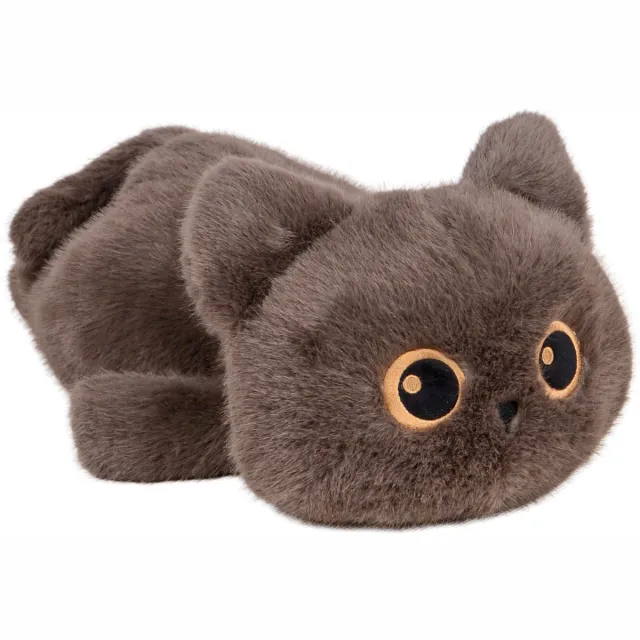 UNUS Knuffel Kat "Mokka" grote ogen 40cm bruin - knuffeldieren katten - pluche kat Grijs