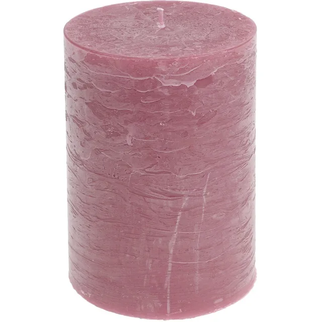 Viana Effen gekleurde kaarsen antiek roze 85x120mm 2st, 2 Stück